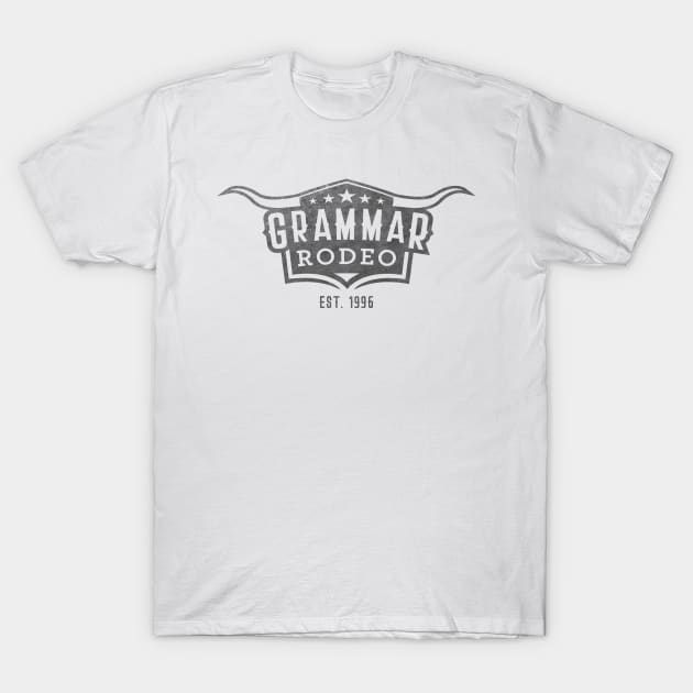 Grammar Rodeo (Black) T-Shirt by winstongambro